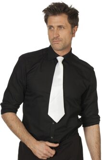 Fiestas Stropdas - wit - 41 cm - verkleden - carnavalskleding