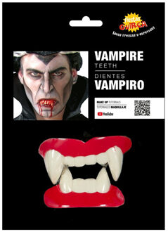 Fiestas Vampier tanden - volwassenen - kunstgebit - Halloween/Horror thema - Dracula - Verkleedattributen Rood