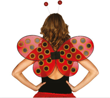Fiestas Verkleed vleugels lieveheersbeestje - rood - dames/meisjes