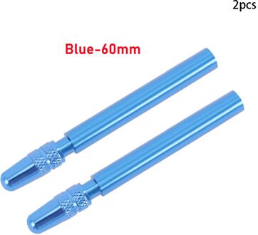 Fiets 1 Paar Presta Valve Extender W/ Cap Aluminium Geanodiseerd F/V Extension Voor Vaste Racefiets velgen 50Mm 60Mm blauw(60mm)