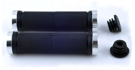 Fiets Accessoires Mountain Cycling Bike Fiets Mtb Stuur Grips Rubber Anti-Slip Mountainbike Slot Op Fiets Handgreep Zilver