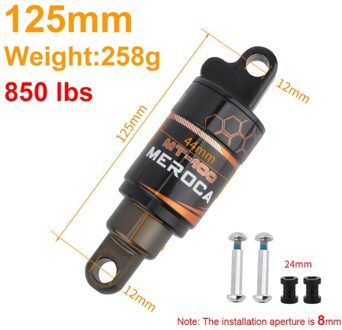 Fiets Achter Schokdemper 125/150/165/190Mm 750/850 /1000LBS Olie Voorjaar Achter Schokdemper voor Mtb Mountainbike Accessoires 125mm 850lbs