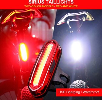 Fiets Achterlicht Waterdicht Riding Achterlicht Led Usb Oplaadbare Mountainbike Koplamp Fietsen Licht Staart-Lamp Fietsverlichting rood en wit