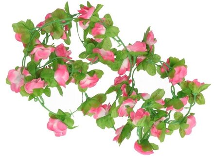 Fiets bloemenslinger - roze - stuur of frame versiering - 220 cm - bloemen