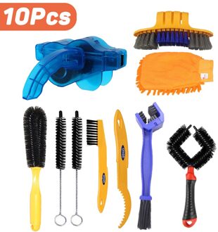 Fiets Chain Cleaner Bike Clean Set Machine Borstels Fietsen Cleaning Kit Fiets Borstel Onderhoud Tool Voor Mountain Road Bmx 10 stk