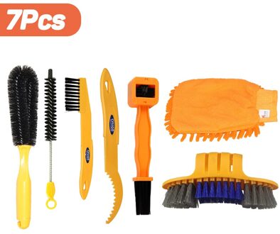 Fiets Chain Cleaner Bike Clean Set Machine Borstels Fietsen Cleaning Kit Fiets Borstel Onderhoud Tool Voor Mountain Road Bmx 7 stk reeks B
