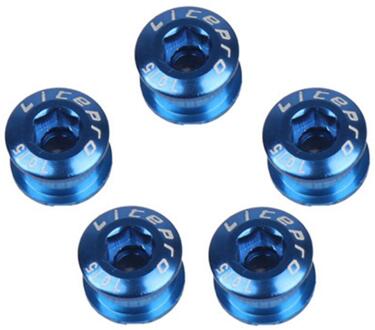 Fiets Crank Chain Ring Verbinden Accessoires 5Pcs Fiets Kettingblad Bouten Aluminium Mtb Racefiets Disc Kettingwiel Schroeven Blauw