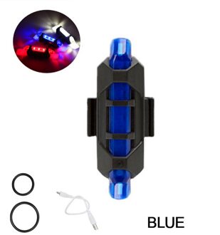Fiets Fiets Licht Led Achterlicht Achterlichten Veiligheidswaarschuwing Licht Fietsen Draagbare Licht Oplaadbare Mountain 4 Modi Lamp blauw A
