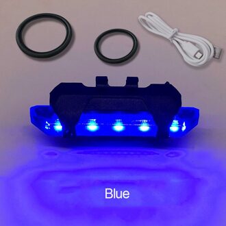 Fiets Fiets Licht Led Achterlicht Achterlichten Veiligheidswaarschuwing Licht Fietsen Draagbare Licht Oplaadbare Mountain 4 Modi Lamp blauw B