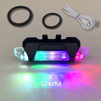 Fiets Fiets Licht Led Achterlicht Achterlichten Veiligheidswaarschuwing Licht Fietsen Draagbare Licht Oplaadbare Mountain 4 Modi Lamp kleurrijk B