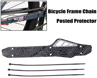 Fiets Frame Chain Geplaatst Protector Care Cover Guard Fietsen Zorgketen Geplaatst Guards Protector Mtb Bike Zorg Guard Covers L701 zwart