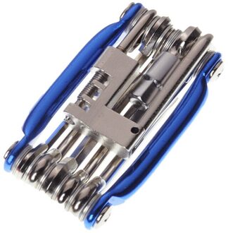 Fiets Gereedschap Repareren Set 15 In 1 Fiets Reparatie Tool Kit Wrench Schroevendraaier Keten Carbon Staal Fiets Multifunctionele Tool 11in1 blauw
