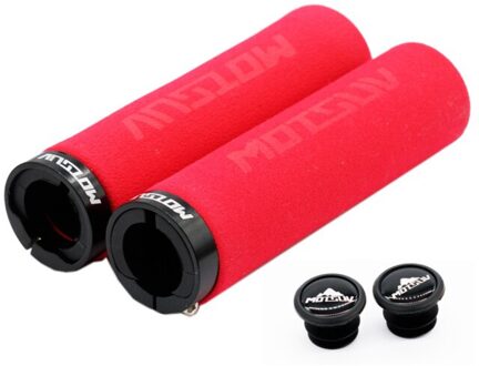 Fiets Grips Mtb Siliconen Sponge Handvatten Anti-Slip Shock-Absorberende Zachte Bike Grips Ultraight Fietsen Stuur Rood