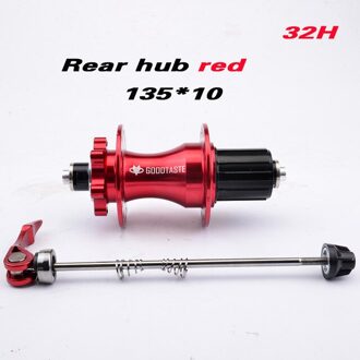 Fiets hub 4 lager 32 gaten achter 10*135mm QR100 * 15 12*142mm aluminium MTB hubs mountainbike voor 8 9 10 11 speed achterkant rood