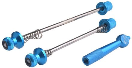 Fiets Hub Snelspanner Ultralight Anti Theft Spiesjes Mtb Fiets Wielen Vergrendeling Snelsluiting Moersleutel Fiets Accessoires blauw