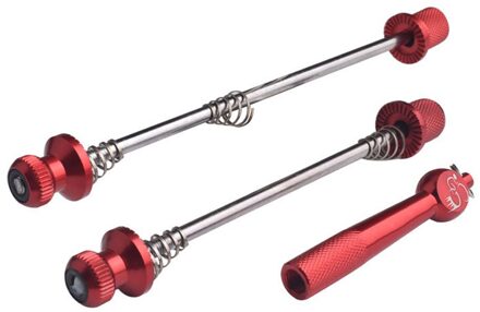Fiets Hub Snelspanner Ultralight Anti Theft Spiesjes Mtb Fiets Wielen Vergrendeling Snelsluiting Moersleutel Fiets Accessoires rood