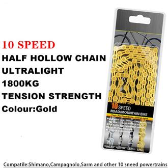 Fiets Kettingen 9 10 Speed Velocidade Titanium Plated Ti Goud Zilver Weg Mountainbike Mtb Keten Deel Fietsen goldr 10 speed