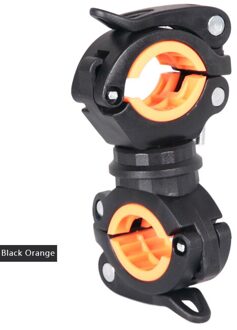 Fiets Licht Beugel Fiets Lamphouder Led Zaklamp Koplamp Pomp Stand Quick Release Mount 360 Graden Draaibare Houder zwart oranje