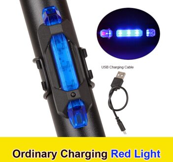 Fiets Licht Fiets Achterlicht Fiets Led Achterlicht Usb Oplaadbare Waterproof Veiligheidswaarschuwing Fietsen Draagbare Licht Achterlicht blauw