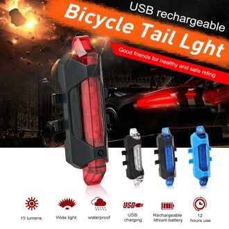 Fiets Licht Led Achterlicht Veiligheid Waarschuwingslampje Mountainbike Licht Usb Oplaadbare Fiets Accessoires Wiel Spaken Licht blauw