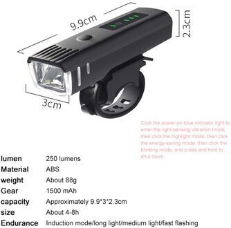 Fiets Licht Smart Light Control Lamp Fiets Koplamp Usb Oplaadbare Night Riding Waterdicht Met Batterij Display Inductie