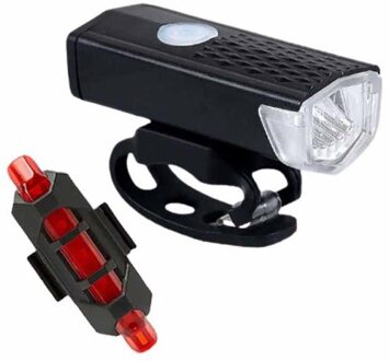 Fiets Licht Usb Oplaadbare Fietsverlichting 300 Lumen Fiets Lamp Licht Koplamp Waarschuwingslampje Fiets Led Zaklamp as tonen