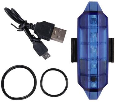 Fiets Licht Waterdicht Mountainbike Licht Usb Oplaadbare Veiligheidswaarschuwing Staart Achter Licht Rijden Achterlichten Fiets Accessoires blauw