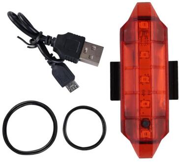 Fiets Licht Waterdicht Mountainbike Licht Usb Oplaadbare Veiligheidswaarschuwing Staart Achter Licht Rijden Achterlichten Fiets Accessoires rood