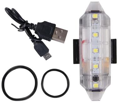 Fiets Licht Waterdicht Mountainbike Licht Usb Oplaadbare Veiligheidswaarschuwing Staart Achter Licht Rijden Achterlichten Fiets Accessoires wit