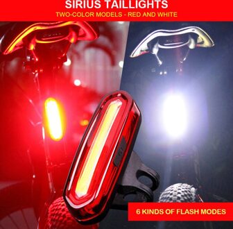Fiets Licht Waterdicht Usb Oplaadbare Mountainbike Achterlicht Night Riding Led Veiligheidswaarschuwing Licht Fietsaccessoires rood wit
