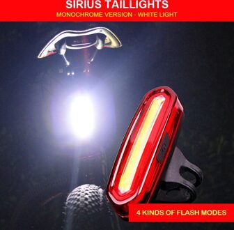 Fiets Licht Waterdicht Usb Oplaadbare Mountainbike Achterlicht Night Riding Led Veiligheidswaarschuwing Licht Fietsaccessoires wit