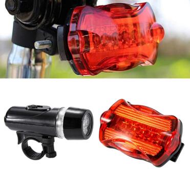 Fiets Light Bike Cycling Achterlichten 5 Led Licht 7 Modes Lamp Set Heldere Veiligheid Waarschuwingslampje