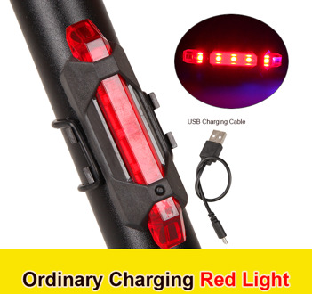 Fiets Light Usb Oplaadbare Sets Mountain Front Back Koplamp Lamp Zaklamp Outdoor Fietsen Zaklamp Fiets Accessoires 01 rood