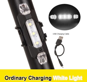 Fiets Light Usb Oplaadbare Sets Mountain Front Back Koplamp Lamp Zaklamp Outdoor Fietsen Zaklamp Fiets Accessoires 02 wit
