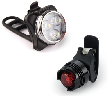 Fiets Oplaadbare Led Fiets Licht Fiets Lamp Set Front Light Achterlicht Usb Waterdichte Lamp Waterdicht Fiets Tool