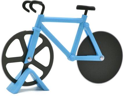 Fiets Pizza Cutter Wiel Roestvrij Staal Plastic Fiets Roller Pizza Chopper Slicer Keuken Gadge Pizza Accessoires Doos blauw met doos