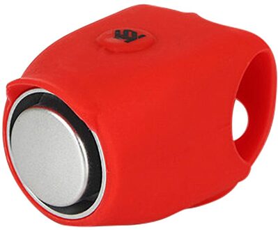 Fiets Silicone Elektronische Hoorn Licht En Prachtige Mode Accessoires 120 Decibel Mountainbiken Apparatuur A3071 rood