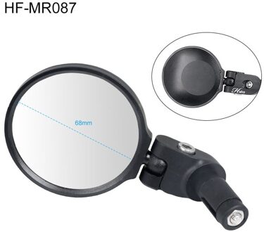 Fiets Spiegel Stuur End Inner Mount W/Unbreakable Rvs Lens Hoge Impact Frame Verstelbare Hoeken Hafny 1stk 68mm HF-MR087