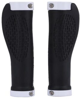 Fiets Stuur Grips Antislip Ergonomisch Dubbele Lock-On Bike Grips Voor Mtb, bmx Met Bar End Caps wit