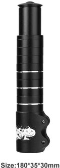 Fiets Stuur Vorkbuis Riser Rise Up Extender Extension Heads Up Zwarte Fiets Adapter Duurzaam Mtb Racefiets Onderdelen (180Mm)