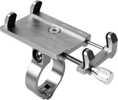Fiets Telefoon Houder Fiets Rekken Legering Mobiele Telefoon Standhouder Stuur Gps Beugel Rekken Motorfiets Fiets Accessoires zilver