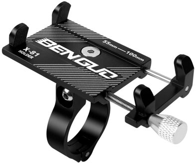 Fiets Telefoon Houder Fiets Stuur Clip Stand GPS Mount Beugel Voor 3.5-6.5 inch iPhone Samsung Xiaomi Mobiele Telefoon houder PA0124 zwart