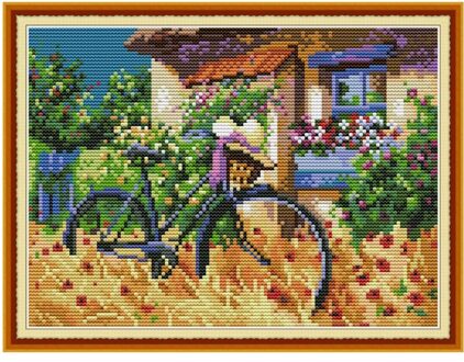 Fiets Telpatroon Aida 14ct 11ct Count Print Canvas Kruissteken Handwerken Borduren Diy Handgemaakte 11ct print canvas