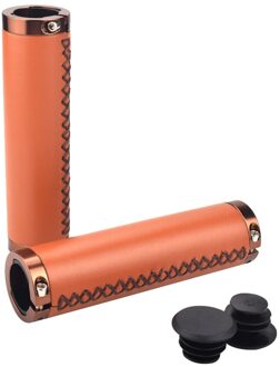 Fiets Vintage Lederen Grips 1 Paar Brown Vintage Kunstleer Fietsen Mtb Road Mountainbike Stuur Grip #0610g30
