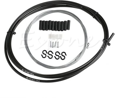 Fiets Voor Achter Inner Buitenste Draad Rem Gear Shifter Cable Housing Kit R9CE zwart