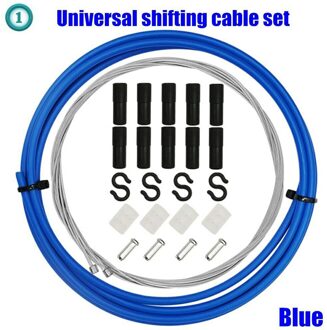Fiets Voor Achter Inner Outer Draad Rem Shifter Gear Derailleur Huisvesting Cable Kit Fiets Onderdelen blauw