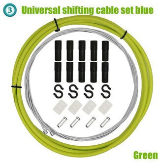 Fiets Voor Achter Inner Outer Draad Rem Shifter Gear Derailleur Huisvesting Cable Kit Fiets Onderdelen groen