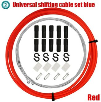 Fiets Voor Achter Inner Outer Draad Rem Shifter Gear Derailleur Huisvesting Cable Kit Fiets Onderdelen rood