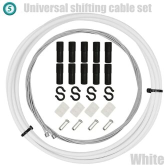 Fiets Voor Achter Inner Outer Draad Rem Shifter Gear Derailleur Huisvesting Cable Kit Fiets Onderdelen wit