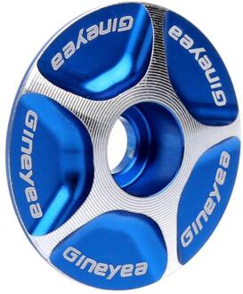 Fiets Voorvork Headset Cover Cnc Stem Cover Weg Mountainbike Stuurpen Accessoires Vork Kom Cover Headset Top Cap Cover 3 blauw